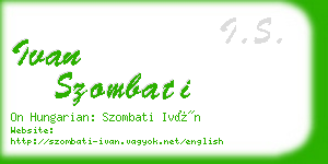 ivan szombati business card